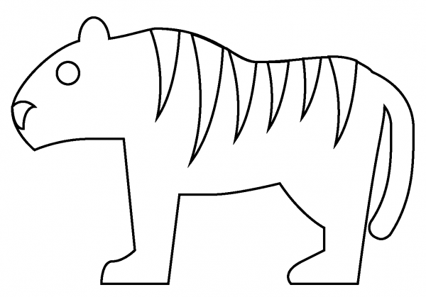 Tiger Emoji coloring page image