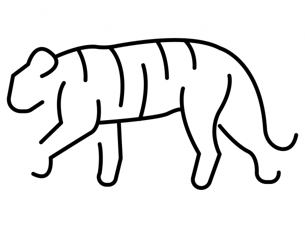 Tiger Emoji coloring page image
