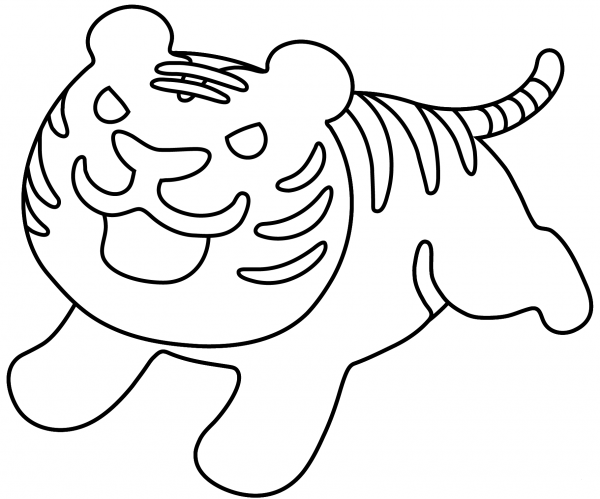 Tiger Emoji coloring page image