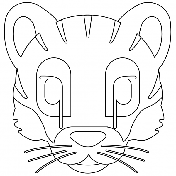 Tiger Emoji coloring page image