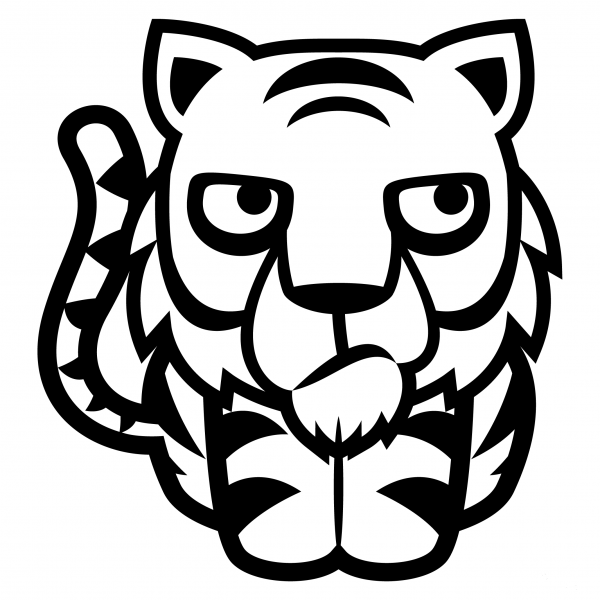 Tiger Emoji coloring page image
