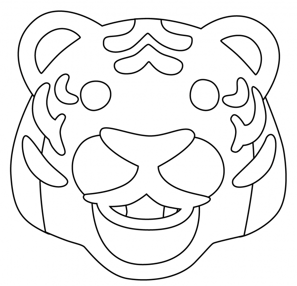 Tiger Face Emoji coloring page image