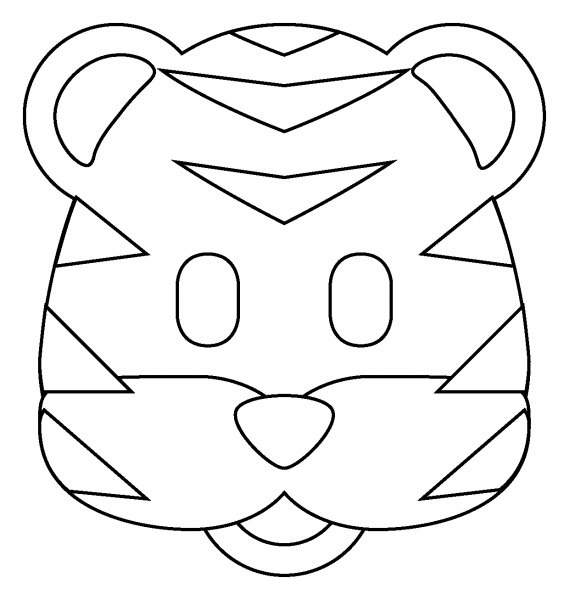 Tiger Face Emoji coloring page image