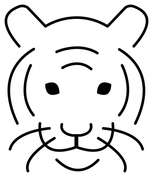 Tiger Face Emoji coloring page image