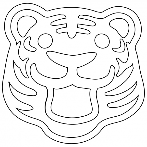 Tiger Face Emoji coloring page image