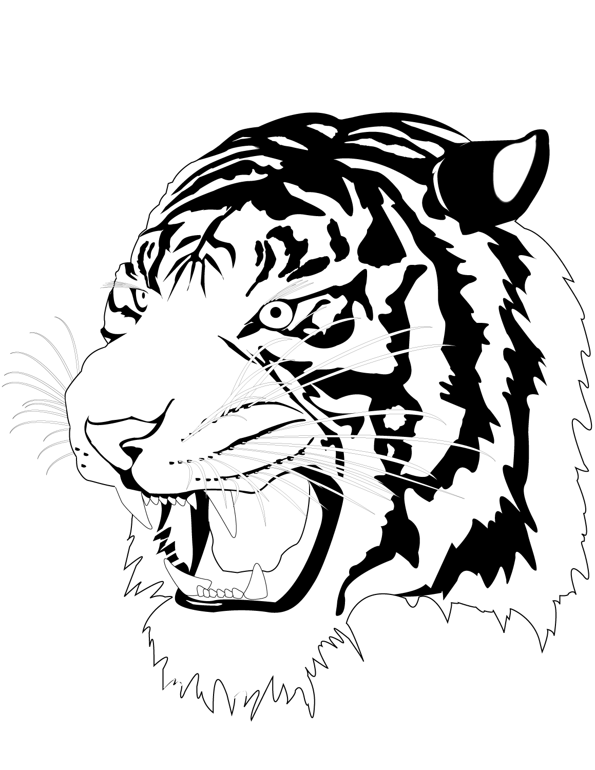 Tiger Head Coloring Page - Colouringpages