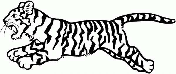 Tiger Jumps coloring page image
