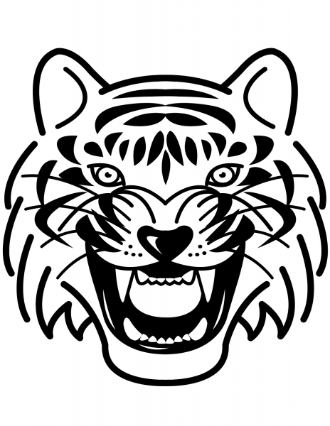 Tiger Portrait coloring page image