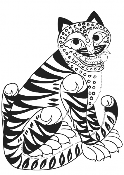 Tiger Tattoo coloring page image