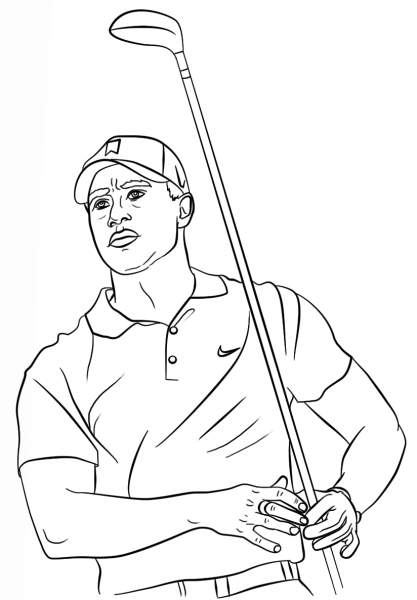 Tiger Woods coloring page image