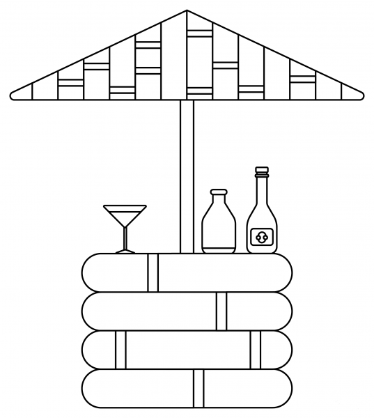 Tiki Bar coloring page image