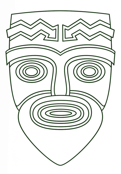 Tiki Face coloring page image