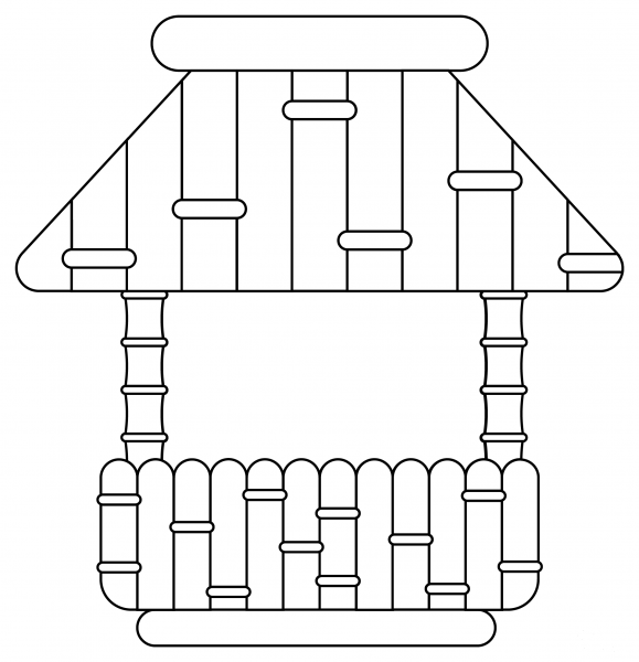 Tiki Hut coloring page image