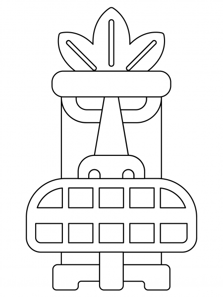 Tiki Mask coloring page image