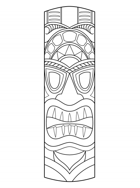 Tiki Mask coloring page image