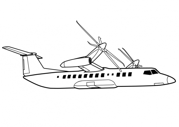 Tiltrotor VTOL Aircraft coloring page image