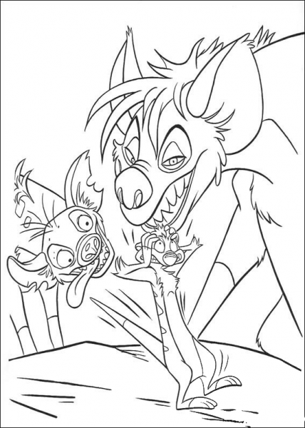 Timon And Hyena coloring page image