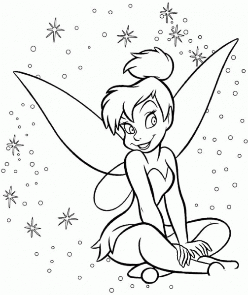 Tinkerbell Looks So Happy  coloring page image