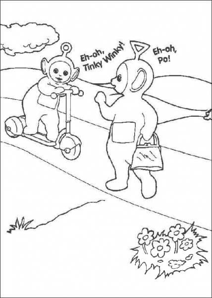 Tinky-Winky And Po  coloring page image
