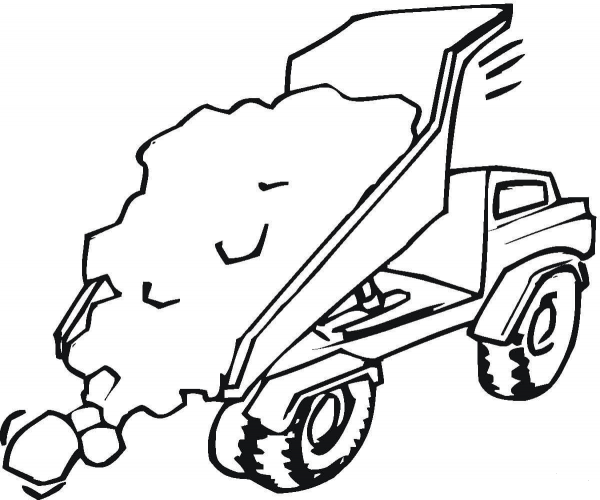 Tipper Truck is Full Of Sand  coloring page image