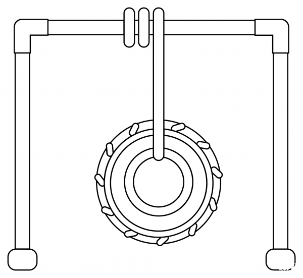 Tire Swing coloring page image