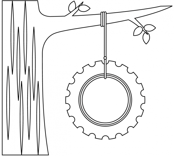 Tire Swing coloring page image
