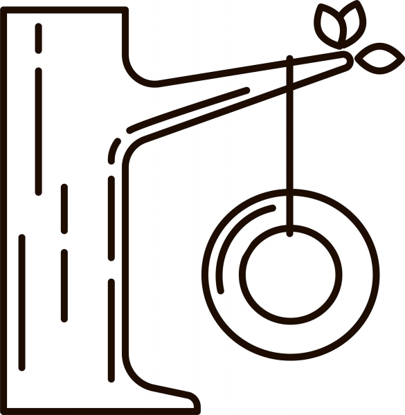 Tire Swing coloring page image