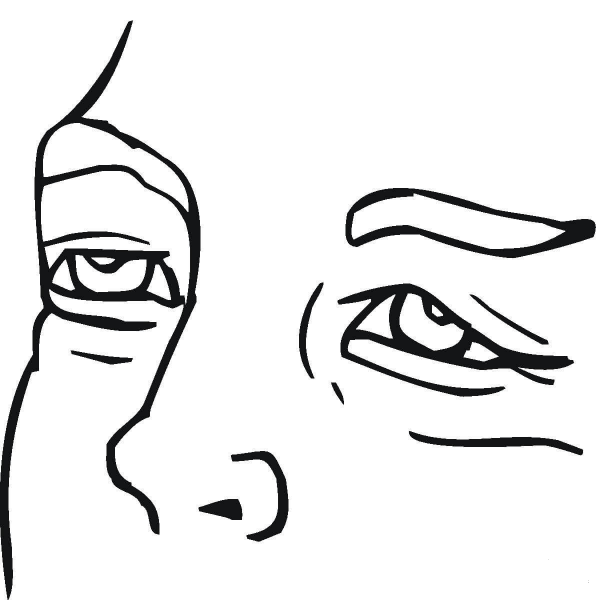 Tired Face  coloring page image