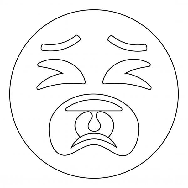 Tired Face coloring page image