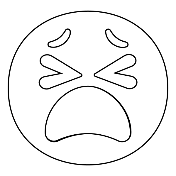 Tired Face Emoji coloring page image