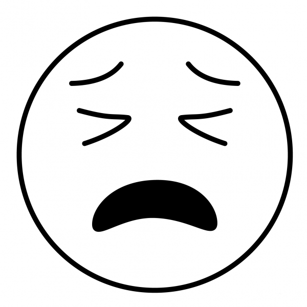 Tired Face Emoji coloring page image