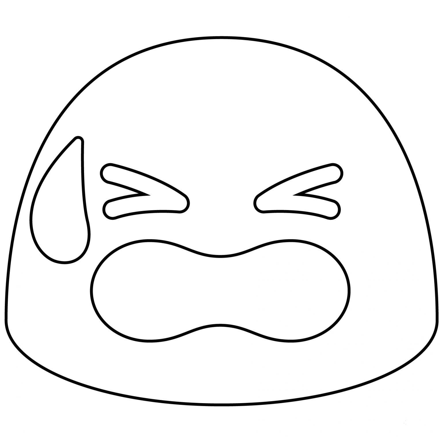 Tired Face Emoji coloring page - ColouringPages