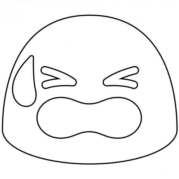 Tired Face Emoji Coloring Page Colouringpages