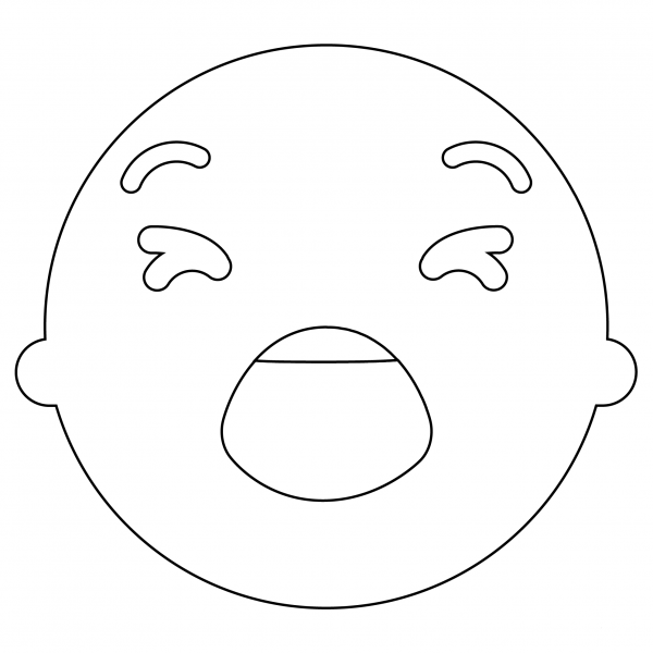Tired Face Emoji coloring page image