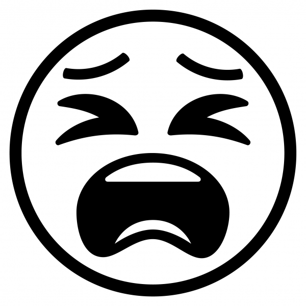 Tired Face Emoji coloring page image
