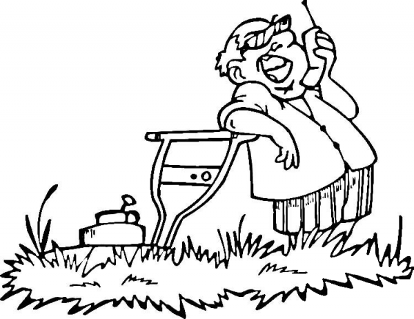 Tired Man  coloring page image