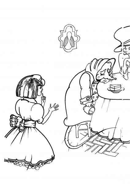 Tired Mouse  coloring page image