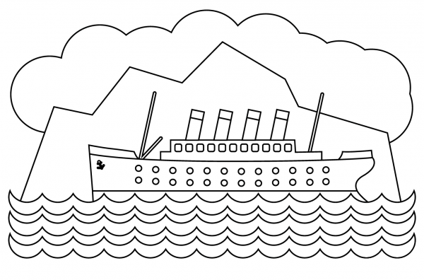 Titanic coloring page image