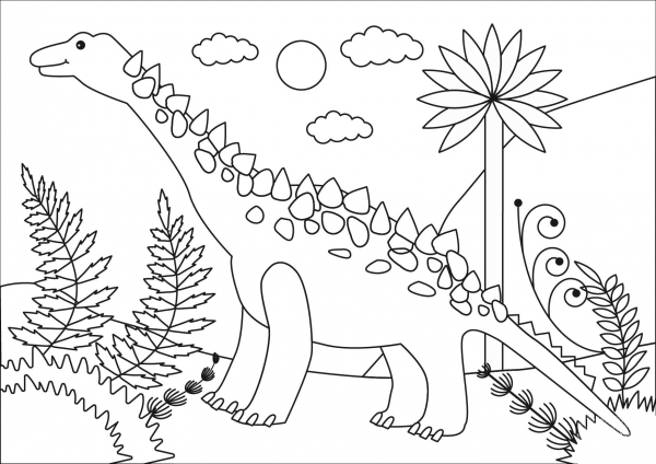 Titanosaur coloring page image