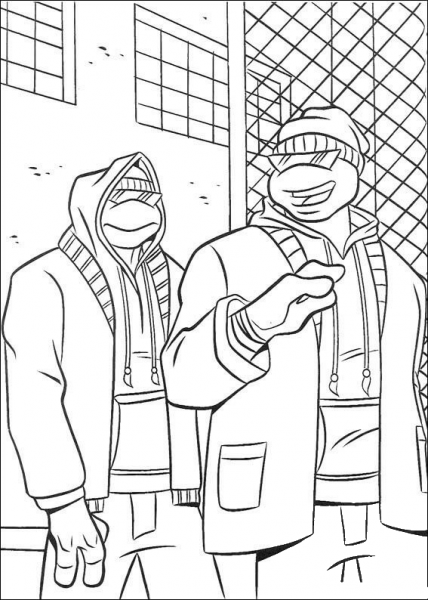 TMNT disguising coloring page image