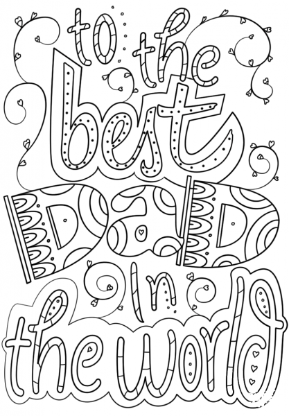 To the Best Dad in the World coloring page image