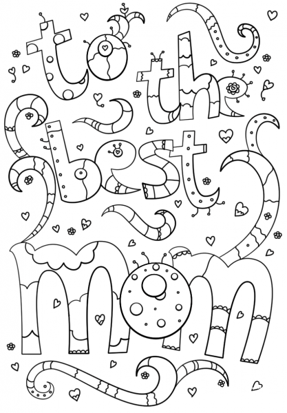 To the Best Mom Doodle coloring page image
