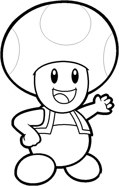 Toad from Mario Bros. coloring page image
