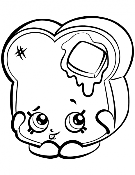 Toastie Bread Shopkin coloring page image