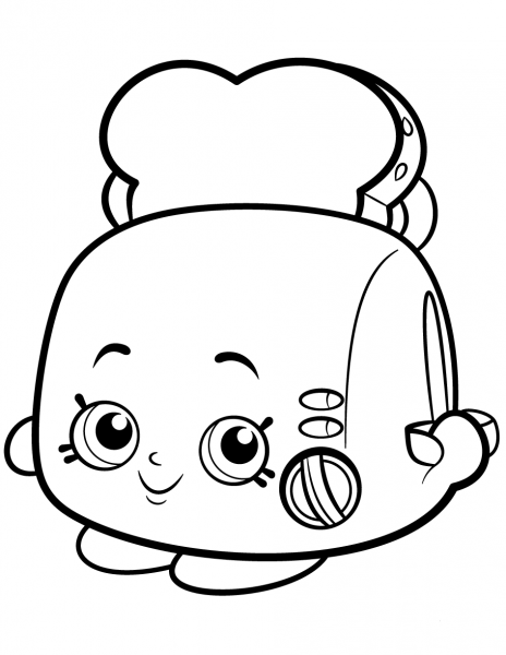 Toasty Pop White Toaster Shopkin coloring page image