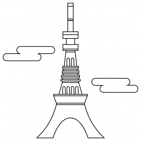 Tokyo Tower coloring page image
