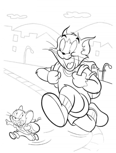 Tom And Jerry Go Camping  coloring page image
