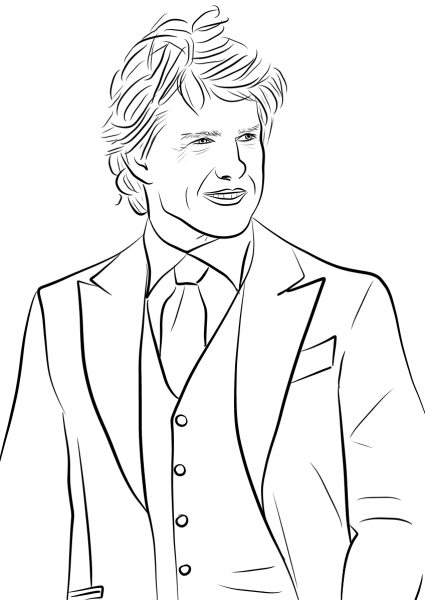 Tom Cruise coloring page image