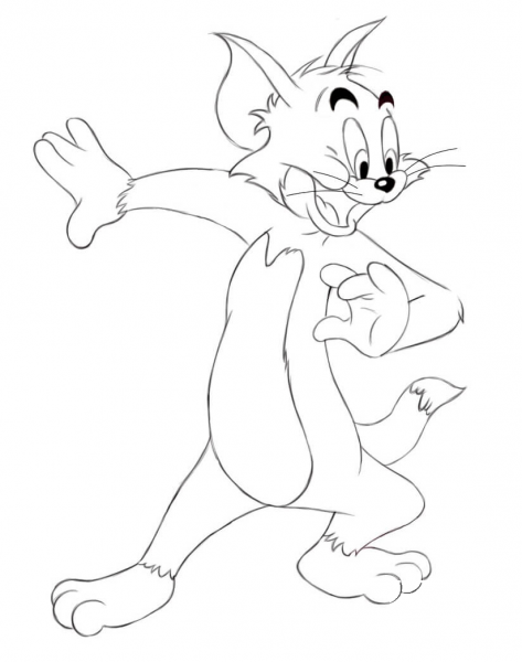 Tom the Cat coloring page image