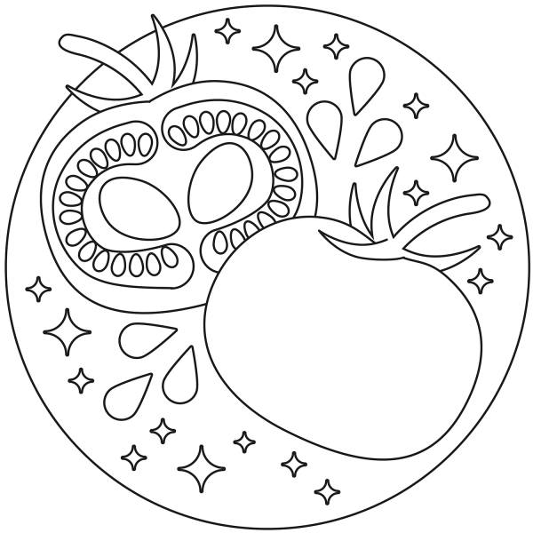 Tomato coloring page image